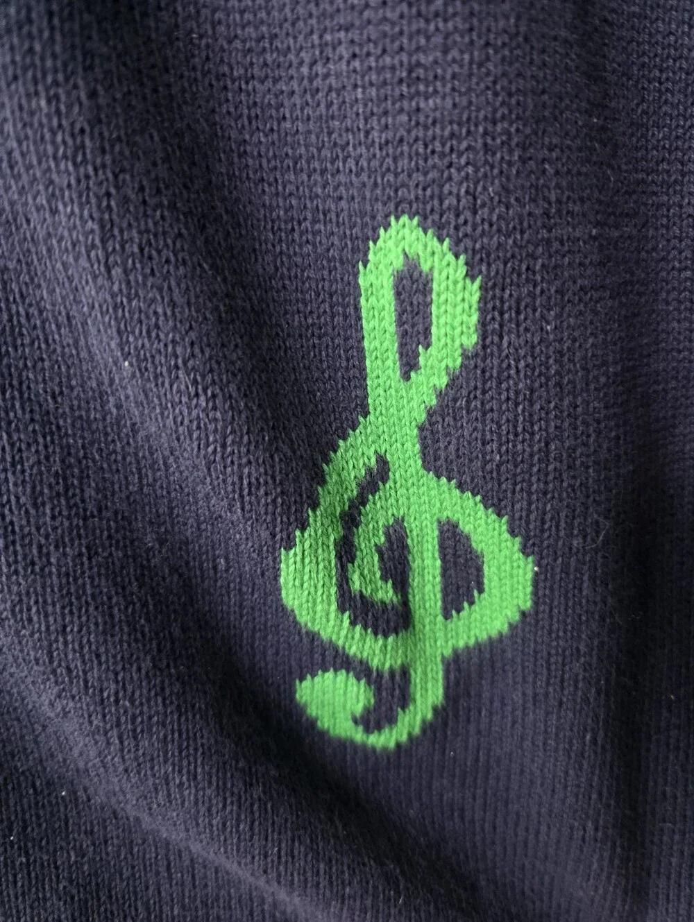 Vintage Coton D'or Musical Note Button Up Cardigan Sweater Purple Womens Medium - Picture 6 of 7